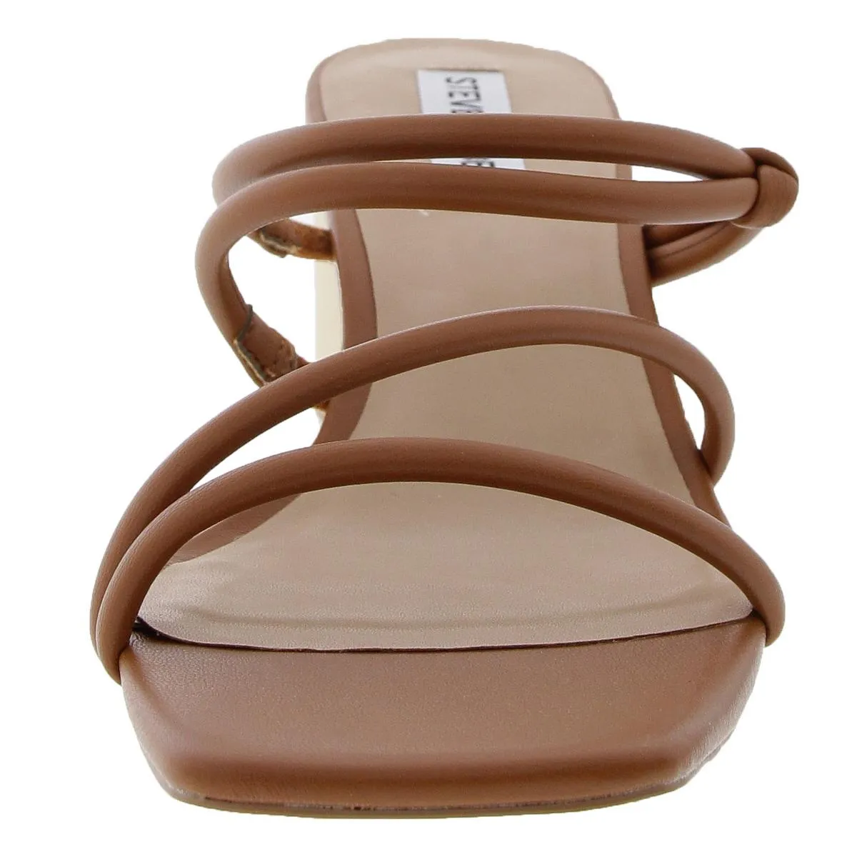 Modi Womens Strappy Faux Leather Block Heel