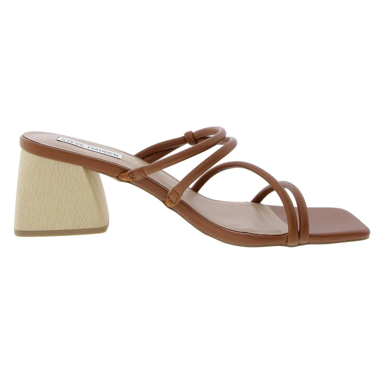 Modi Womens Strappy Faux Leather Block Heel
