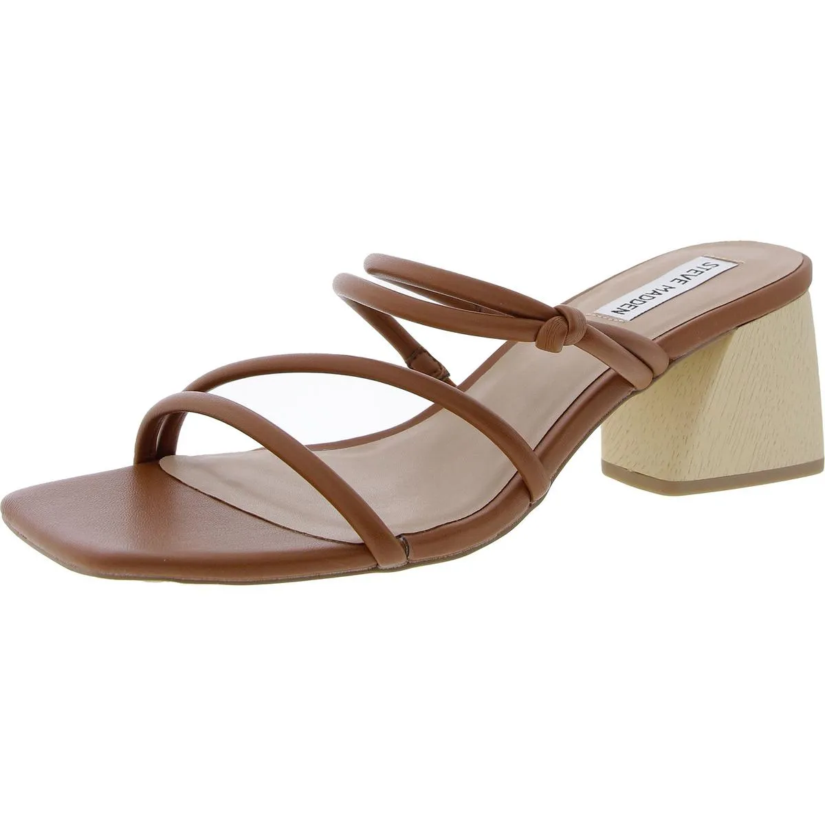 Modi Womens Strappy Faux Leather Block Heel