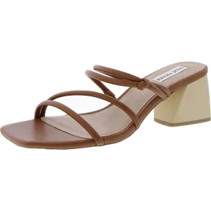 Modi Womens Strappy Faux Leather Block Heel