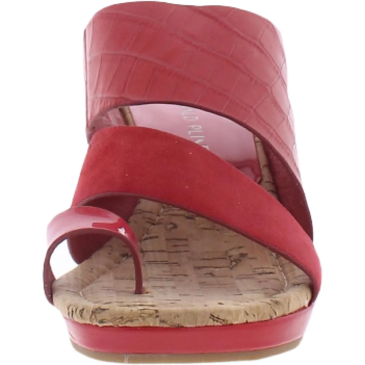 Montce Womens Leather Patent Slide Sandals
