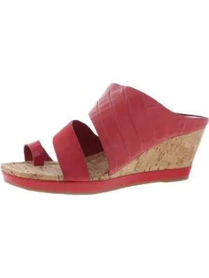 Montce Womens Leather Patent Slide Sandals