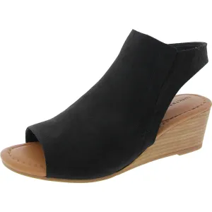 Movisa Womens Stretch Suede Wedge Sandals
