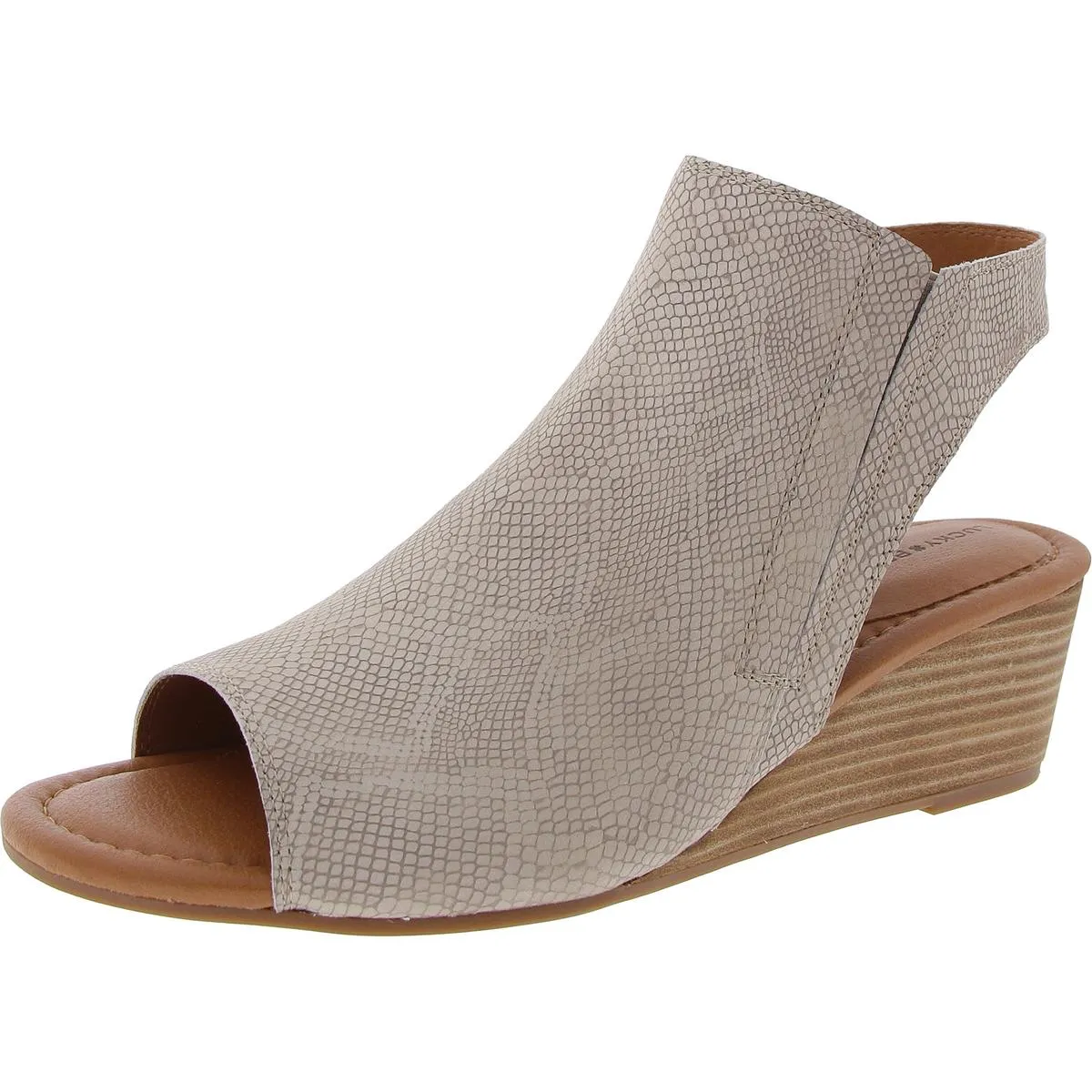 Movisa Womens Stretch Suede Wedge Sandals