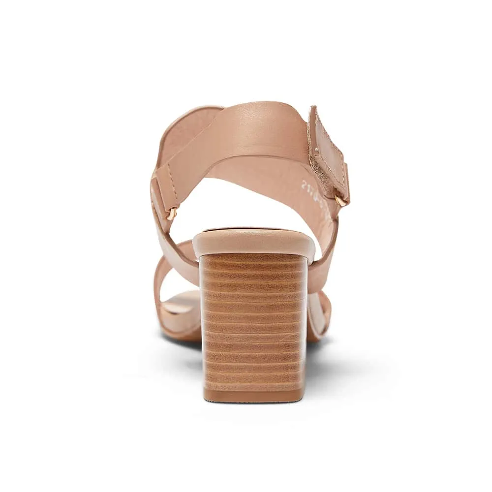 Nadia Heel in Nude Leather