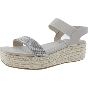 NATALIA Womens Rhinestone Man Made Platform Sandals