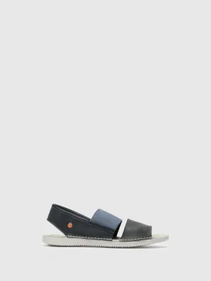 Navy Sling-Back Sandals
