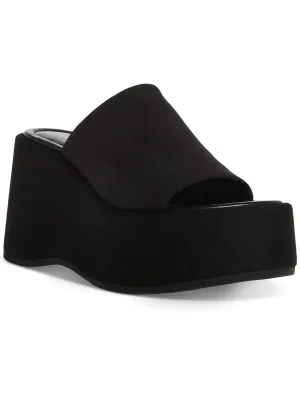 Nicco Womens Faux Leather Slip On Platform Sandals