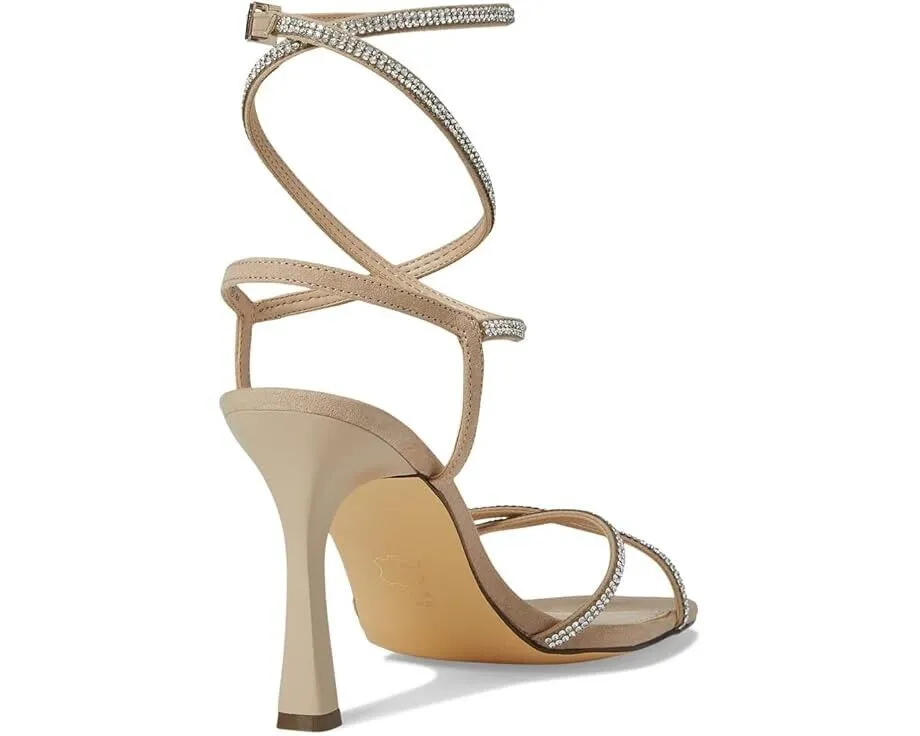 Nina Denise Sandals Women's US 9 Alamo Tan Spool Heel Square Toe Strappy ZPO41