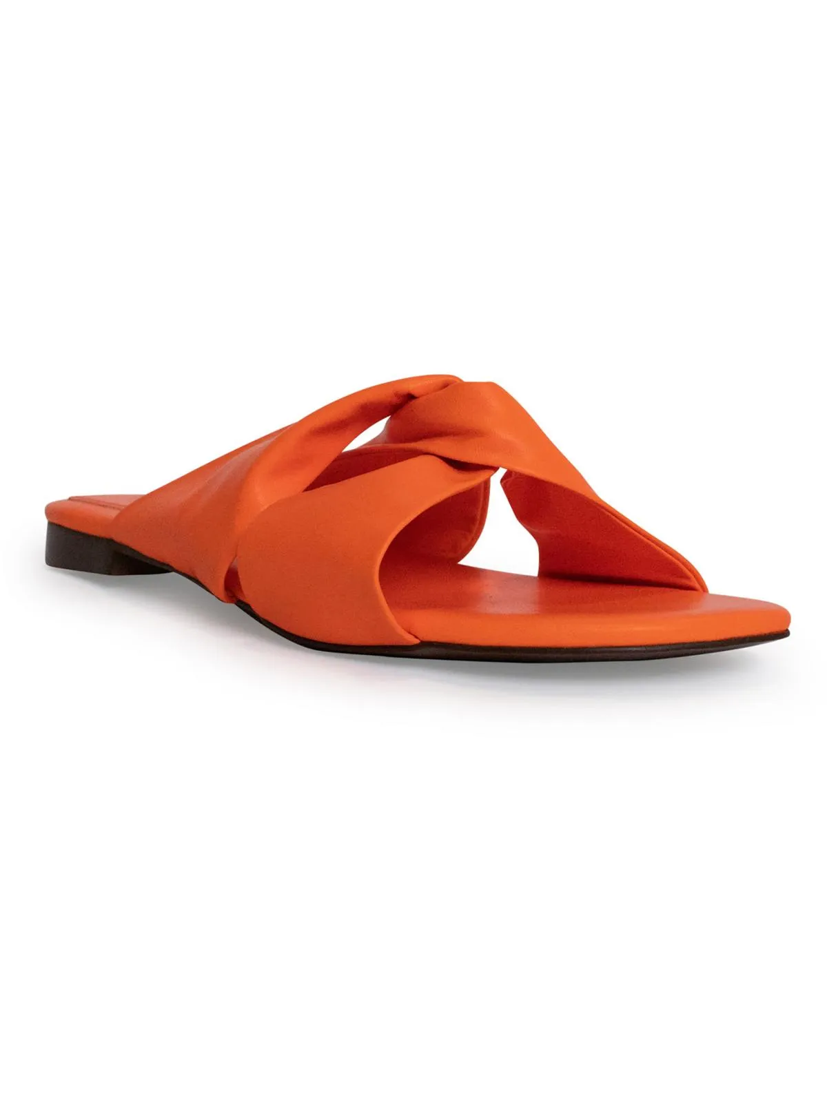Nina Womens Knot-Front Slip On Slide Sandals