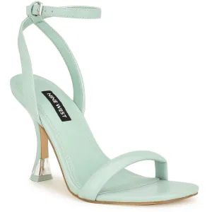 NYRA3 Womens Cushioned Footbed Faux Leather Ankle Strap