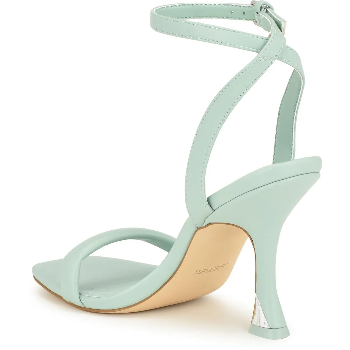 NYRA3 Womens Cushioned Footbed Faux Leather Ankle Strap