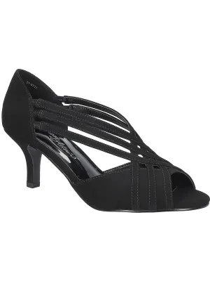 OCEANA Womens Faux Leather Peep Toe Heels