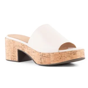 one of a kind cork bottom Womens Cork Leather Mule Sandals