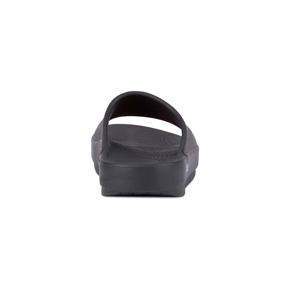 OOFOS OOahh Black Slide Sandal (Unisex)