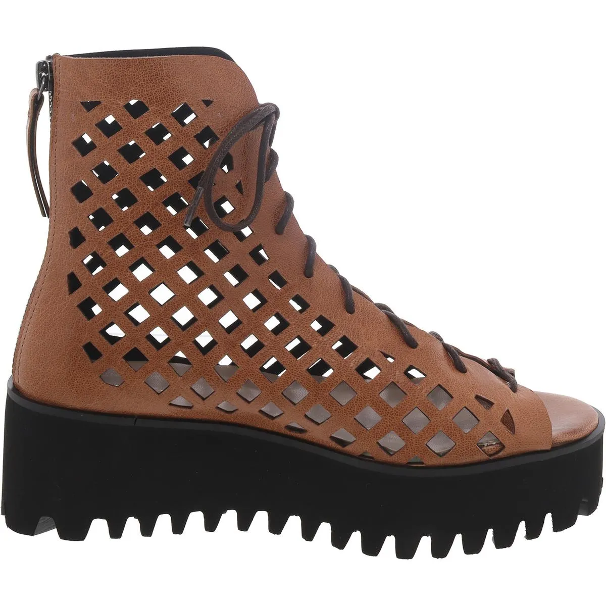 OT Perf Flatform Camper Womens Leather Lace-Up Gladiator Sandals