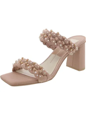 PAILY PEARL Womens Square toe Slip on Heels