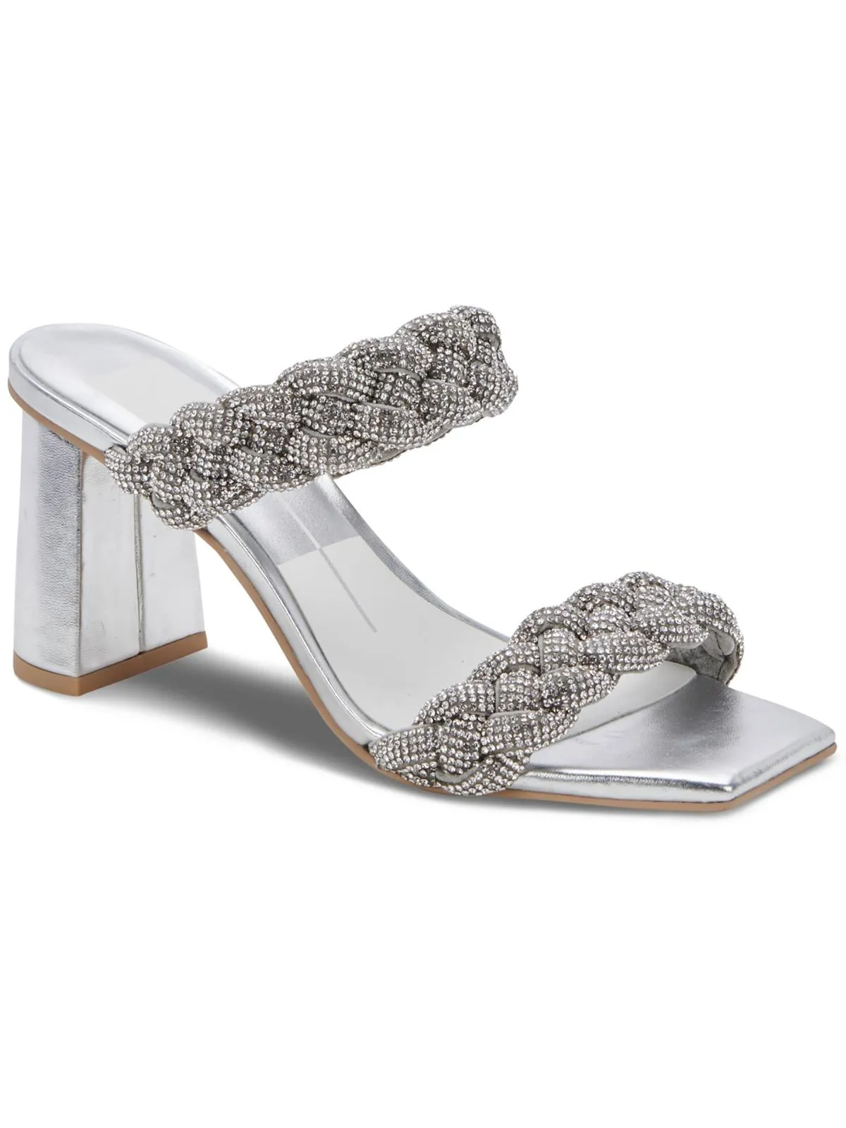 Paily Rhinestone Womens Embellished Manmade Block Heel