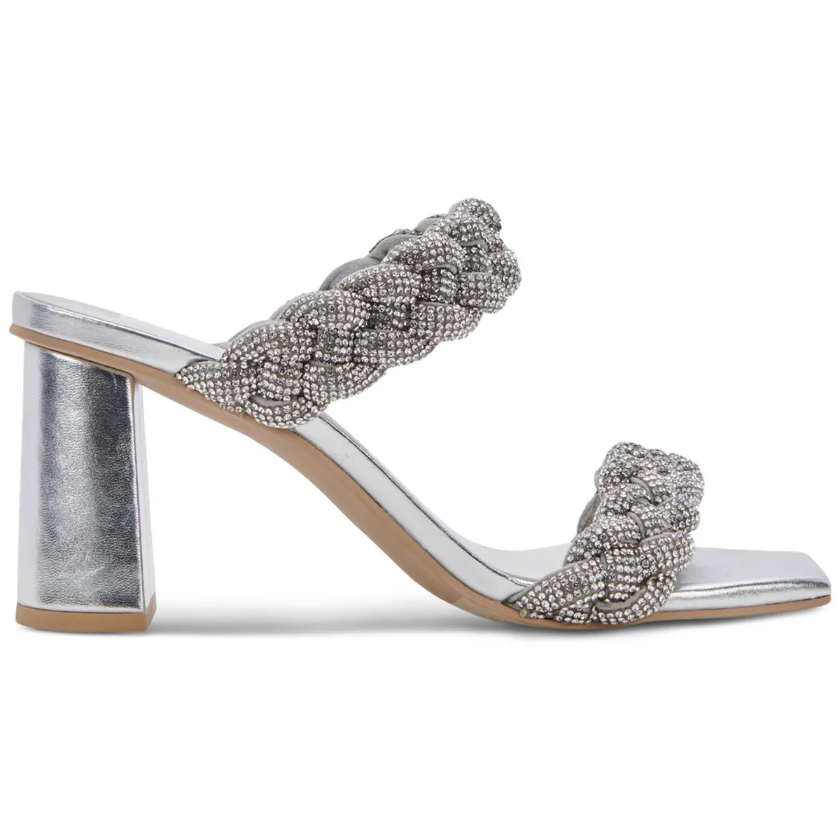 Paily Rhinestone Womens Embellished Manmade Block Heel