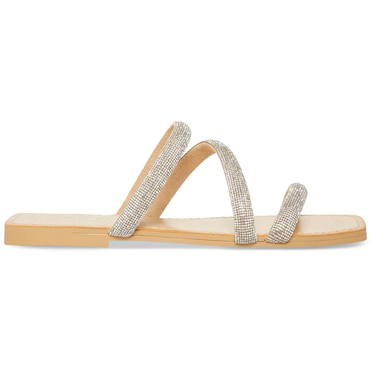 PARFAIT Womens Rhinestones Slip-On Slide Sandals