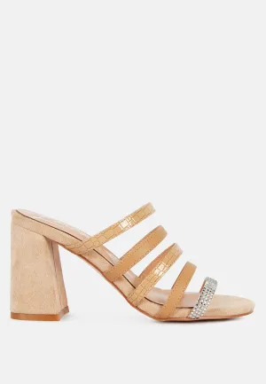 peaches multi strap rhinestone embellished sandals