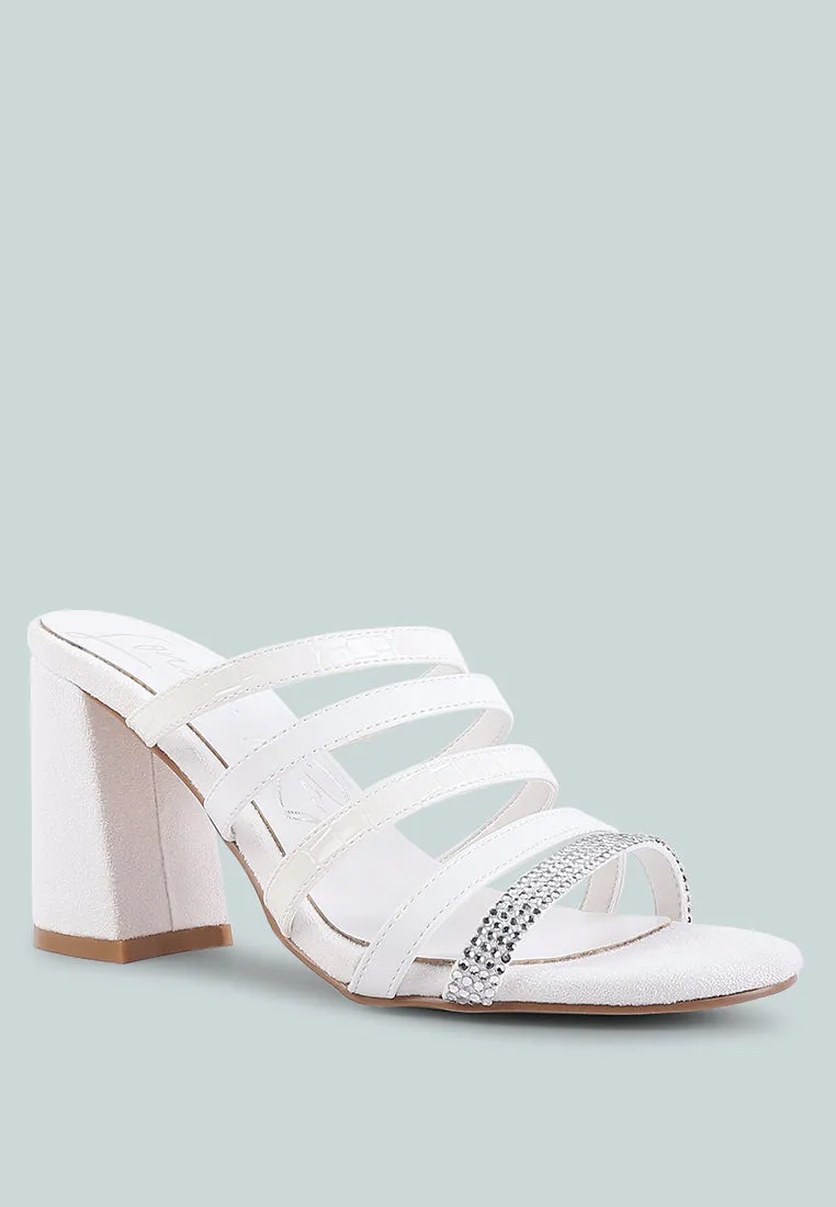 peaches multi strap rhinestone embellished sandals