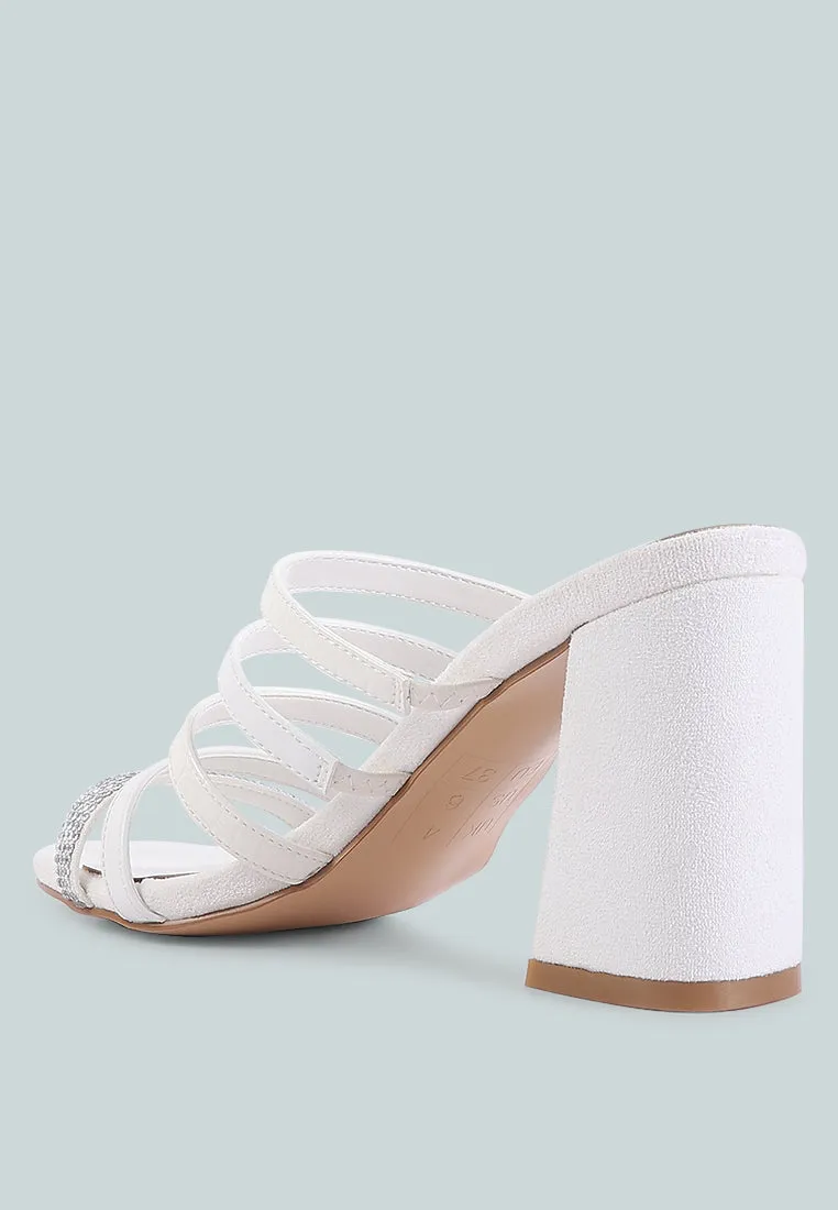 peaches multi strap rhinestone embellished sandals