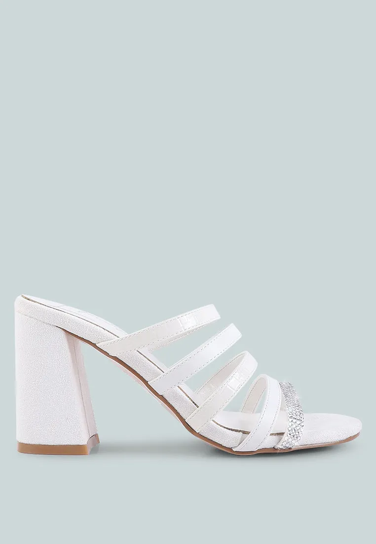 peaches multi strap rhinestone embellished sandals