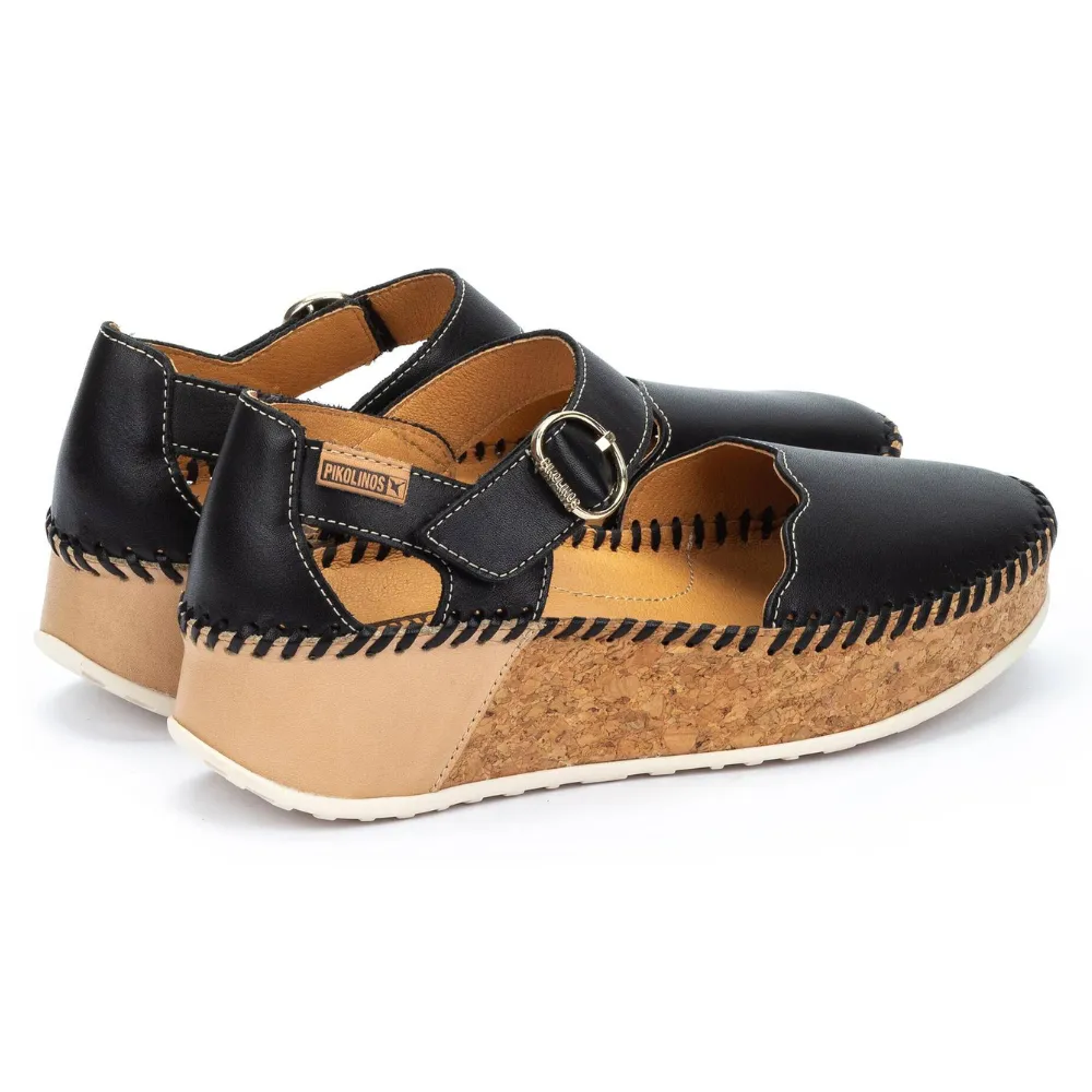 Pikolinos Marina Black Leather Sandal (Women's)