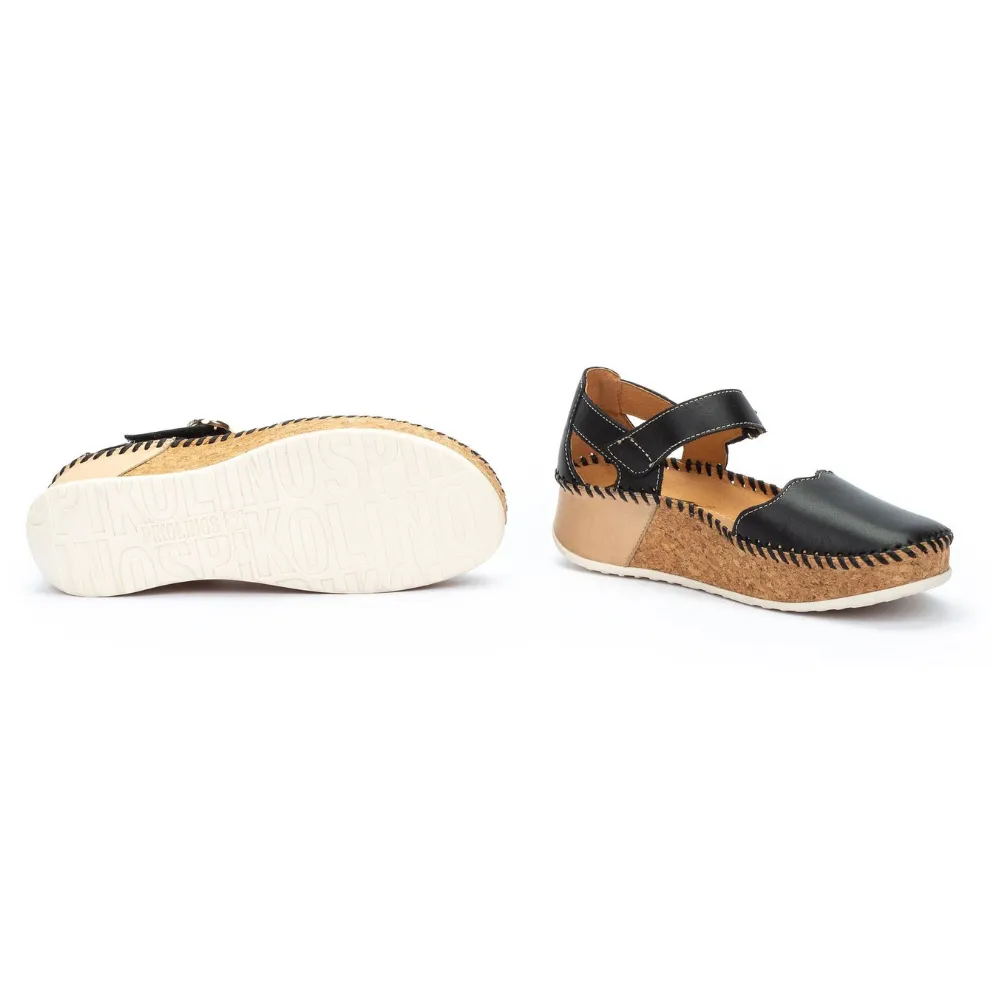 Pikolinos Marina Black Leather Sandal (Women's)
