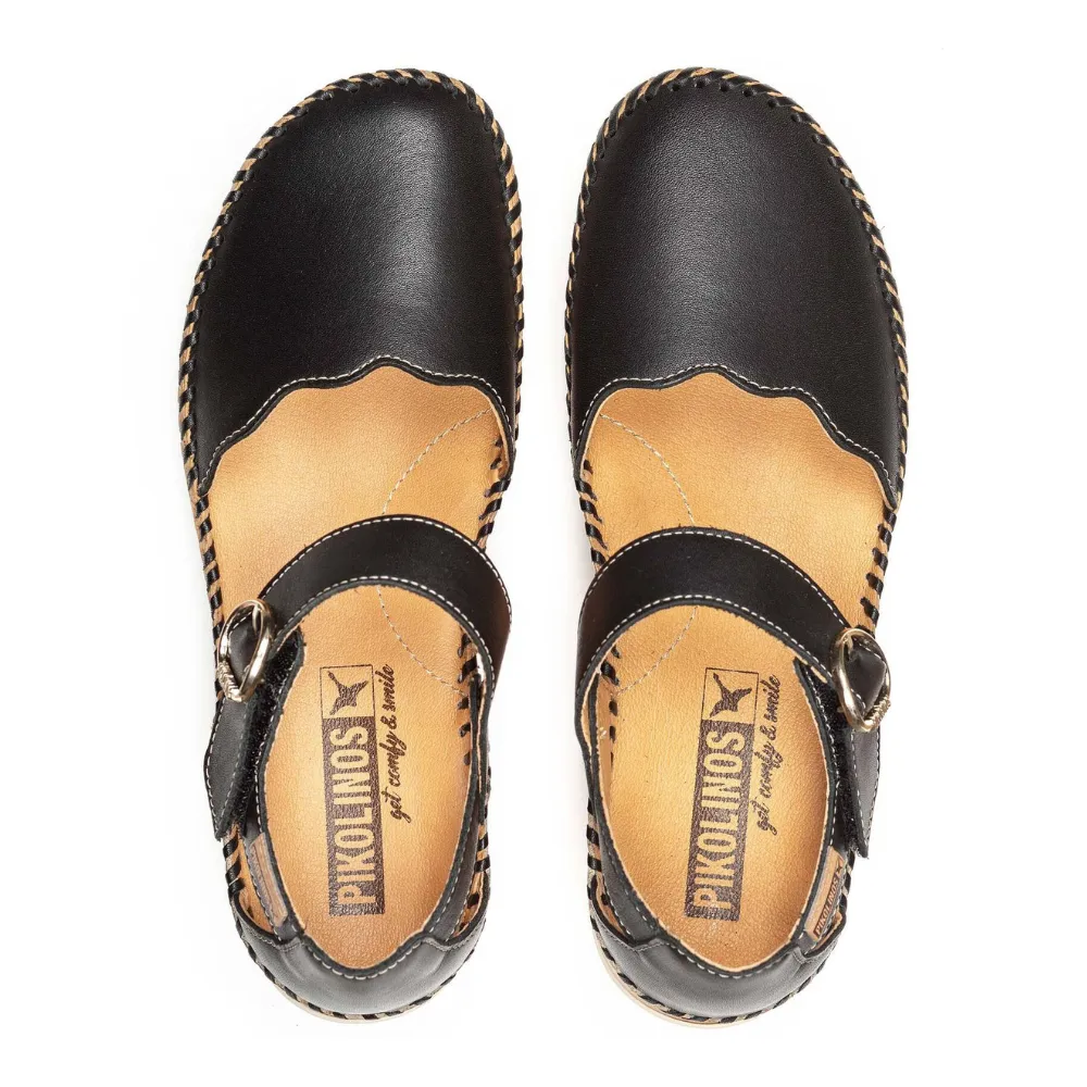 Pikolinos Marina Black Leather Sandal (Women's)
