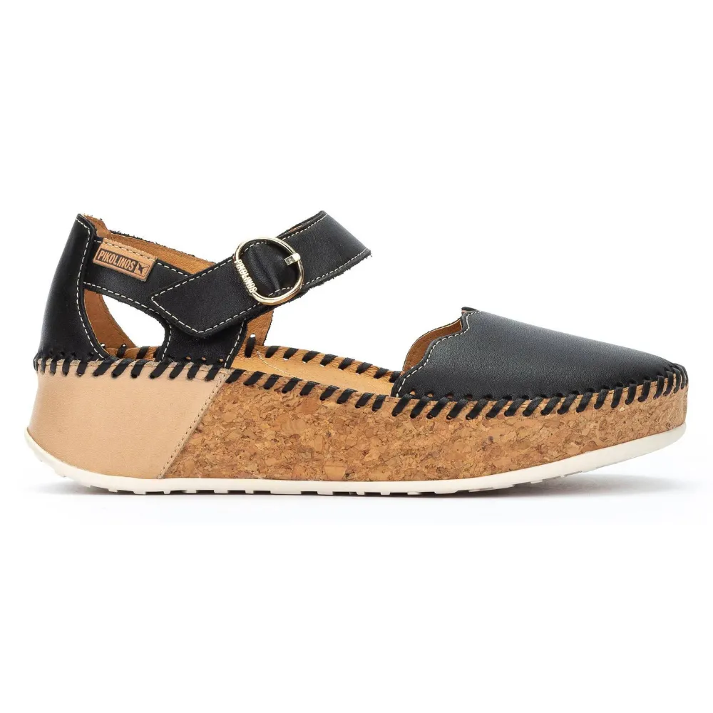Pikolinos Marina Black Leather Sandal (Women's)