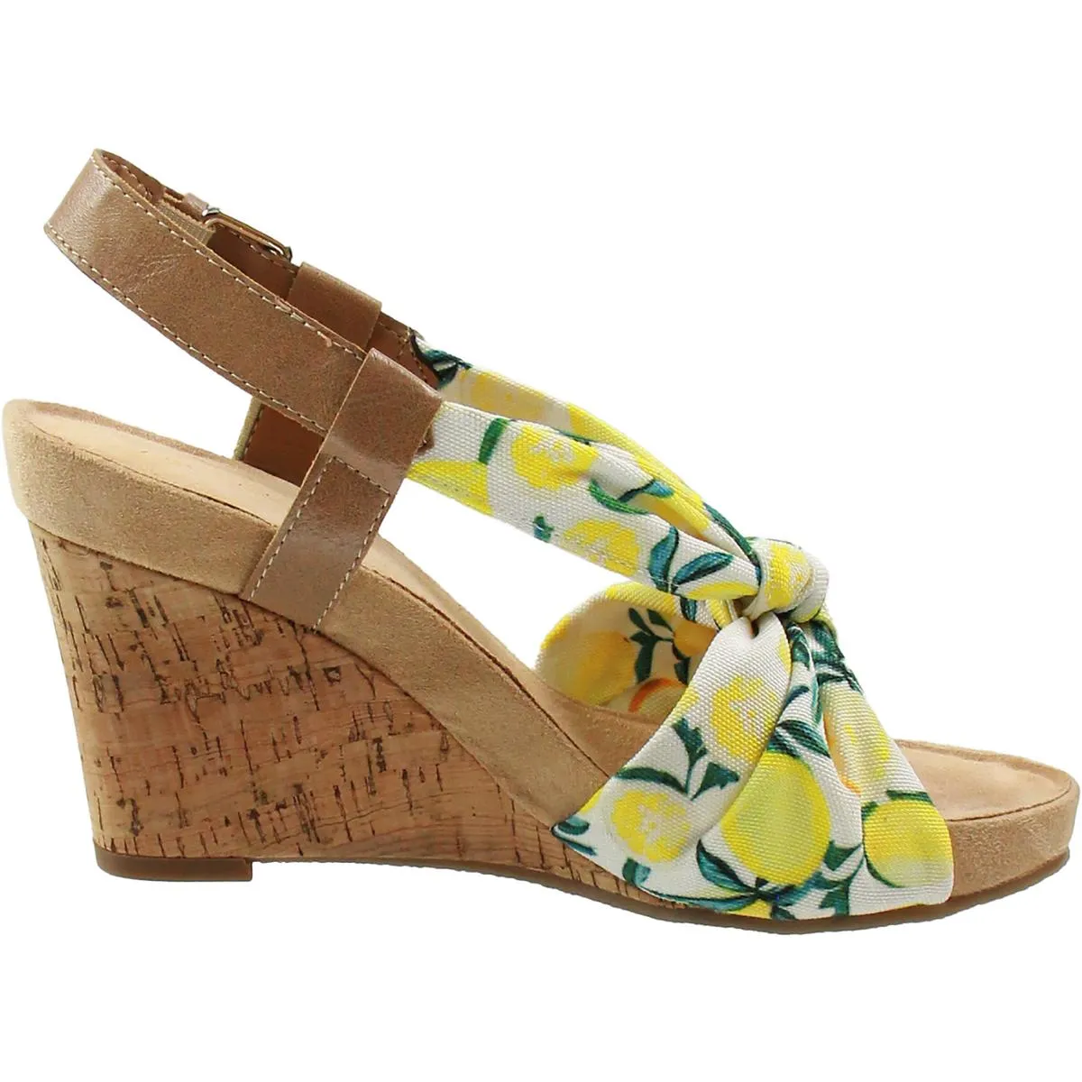 Plush Pillow Womens Knot-Front Slingback Wedges