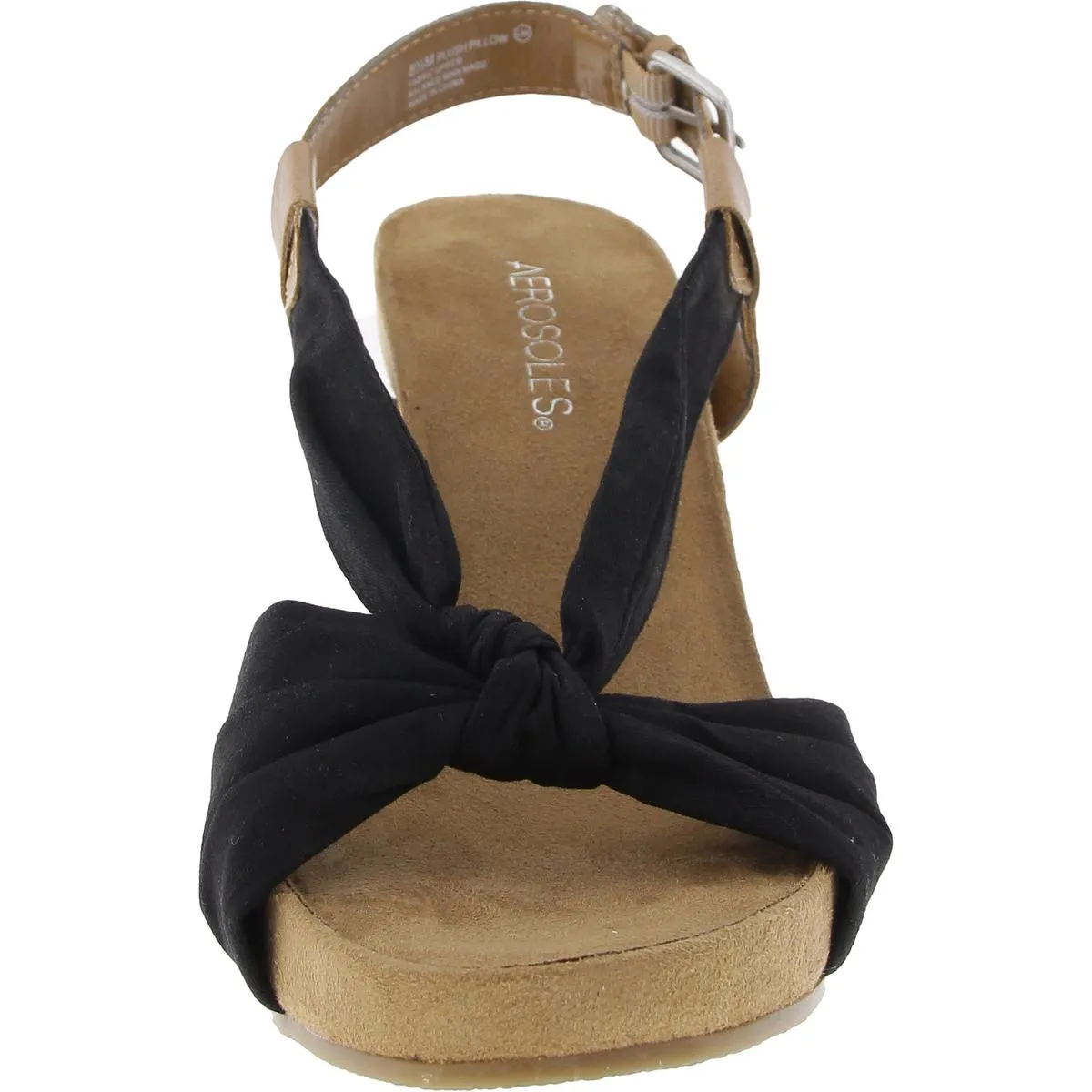 Plush Pillow Womens Knot-Front Slingback Wedges