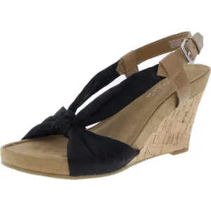 Plush Pillow Womens Knot-Front Slingback Wedges
