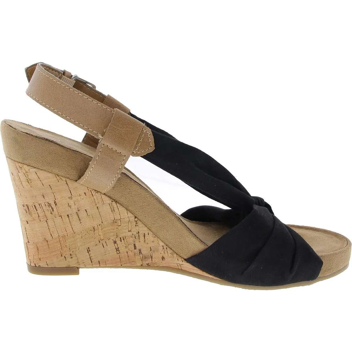 Plush Pillow Womens Knot-Front Slingback Wedges