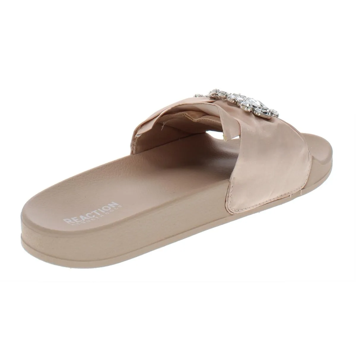 Pool Jewel Womens Satin Embellished Slide Sandals