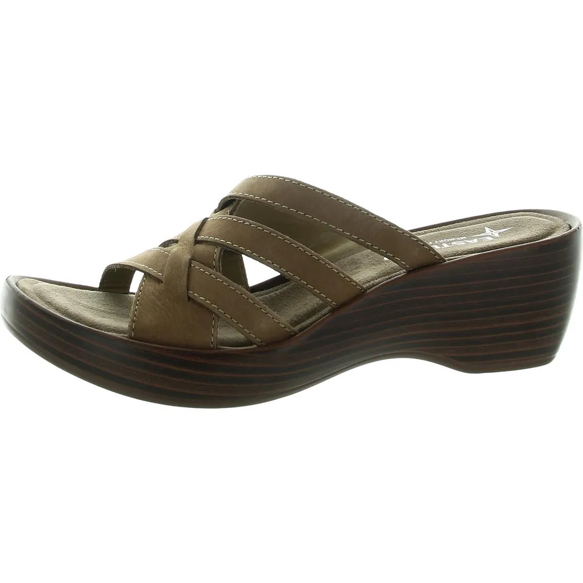 Poppy Womens Leather Memory Foam Wedges