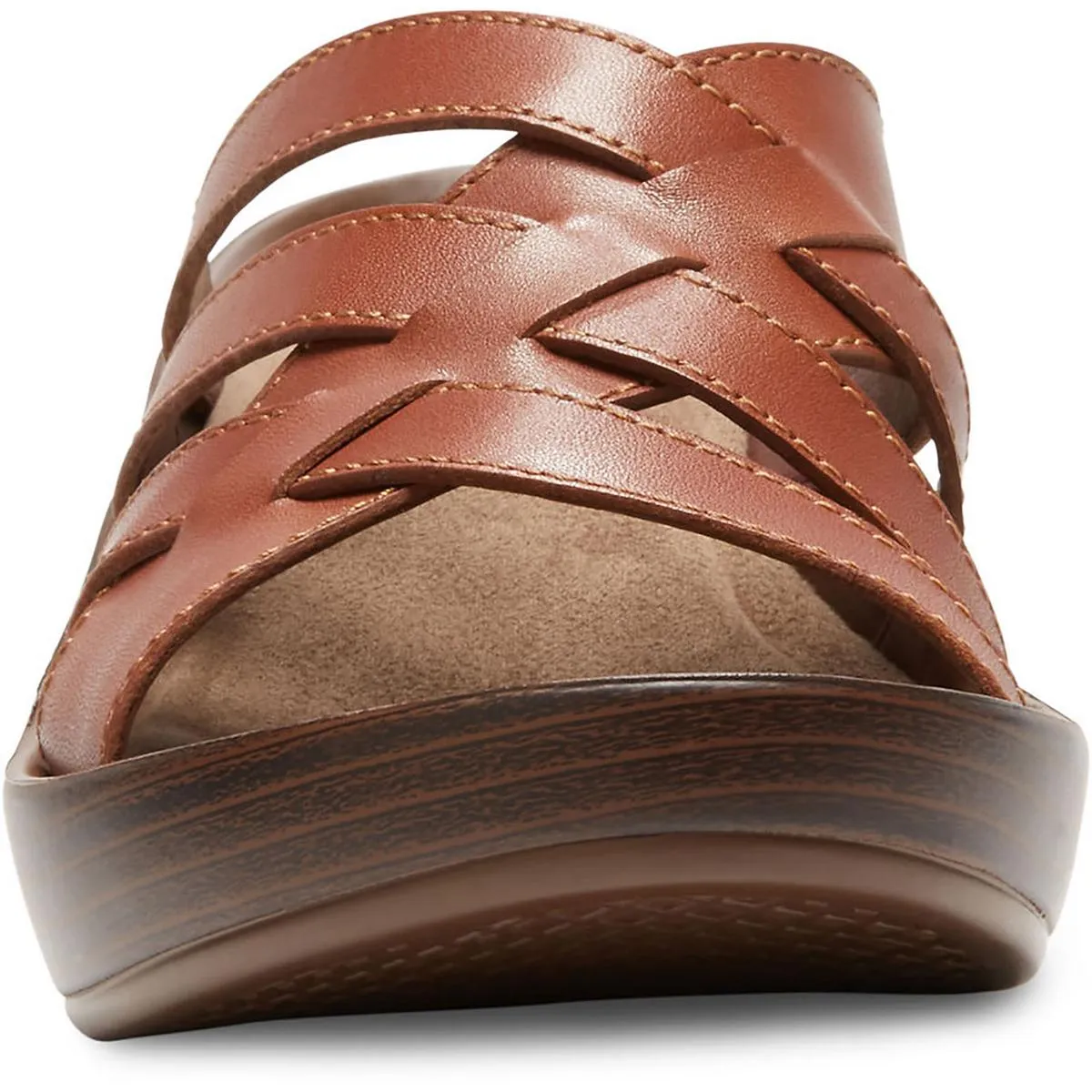 Poppy Womens Leather Memory Foam Wedges