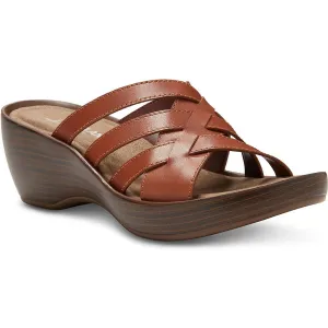 Poppy Womens Leather Memory Foam Wedges