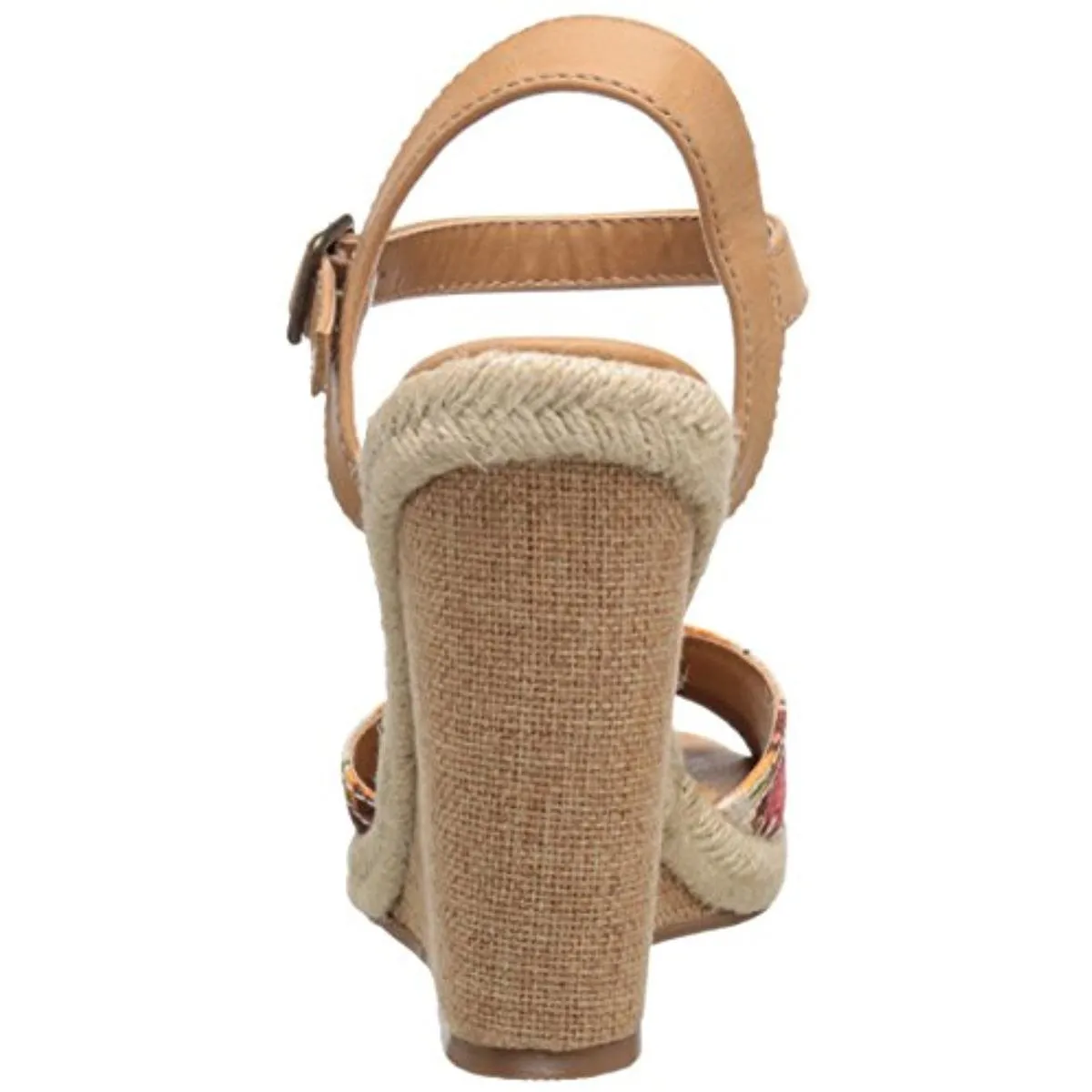 Posey Womens Espadrille Floral Print Wedge Sandals