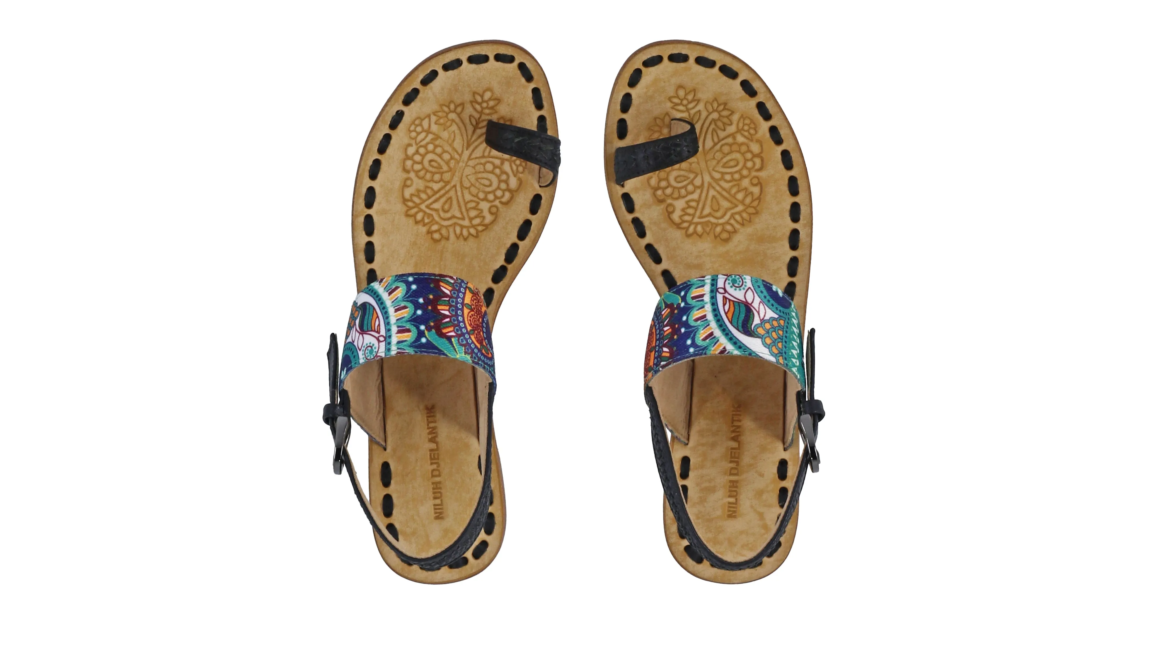 Prana 20mm Flat - Black & Tosca PaisleyRibbon