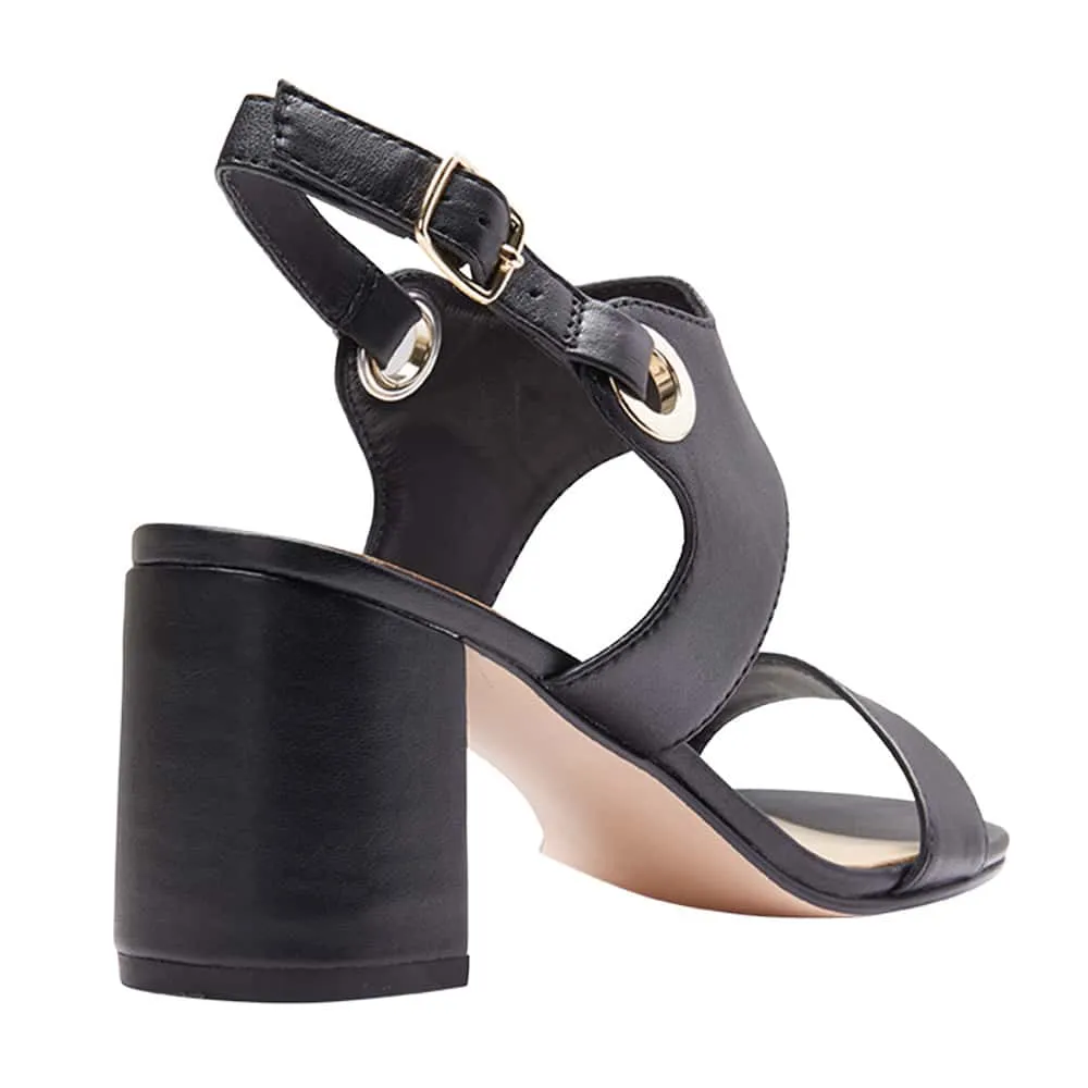 Pride Heel in Black Leather