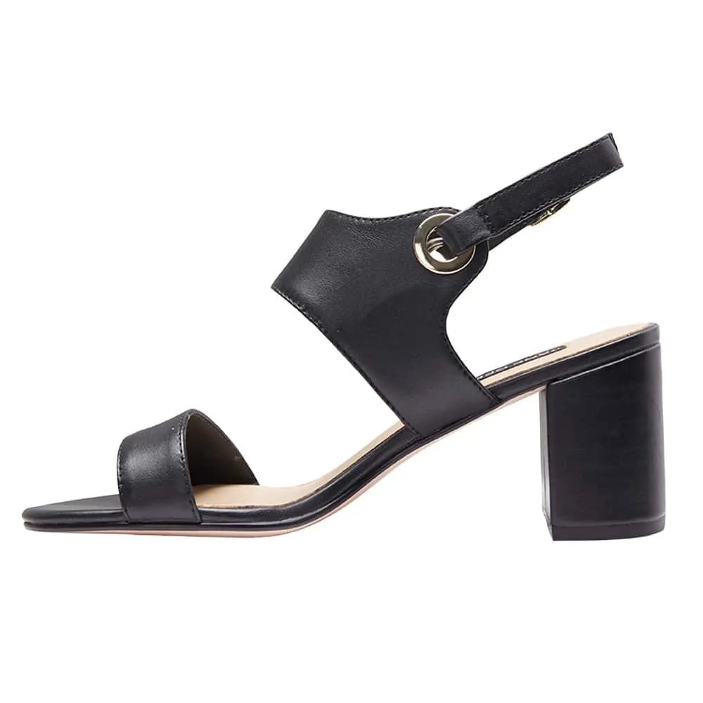 Pride Heel in Black Leather