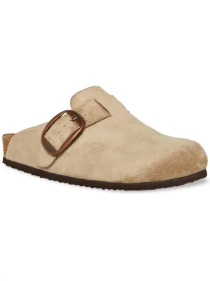 Prim Womens Faux Suede Closed Toe Mule Sandals