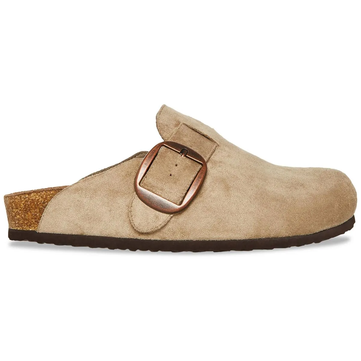 Prim Womens Faux Suede Closed Toe Mule Sandals