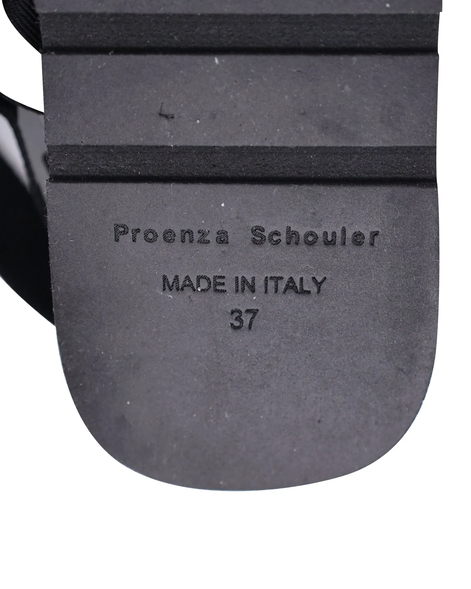 Proenza Schouler Logo-Print Slingback Sandals in Black Canvas