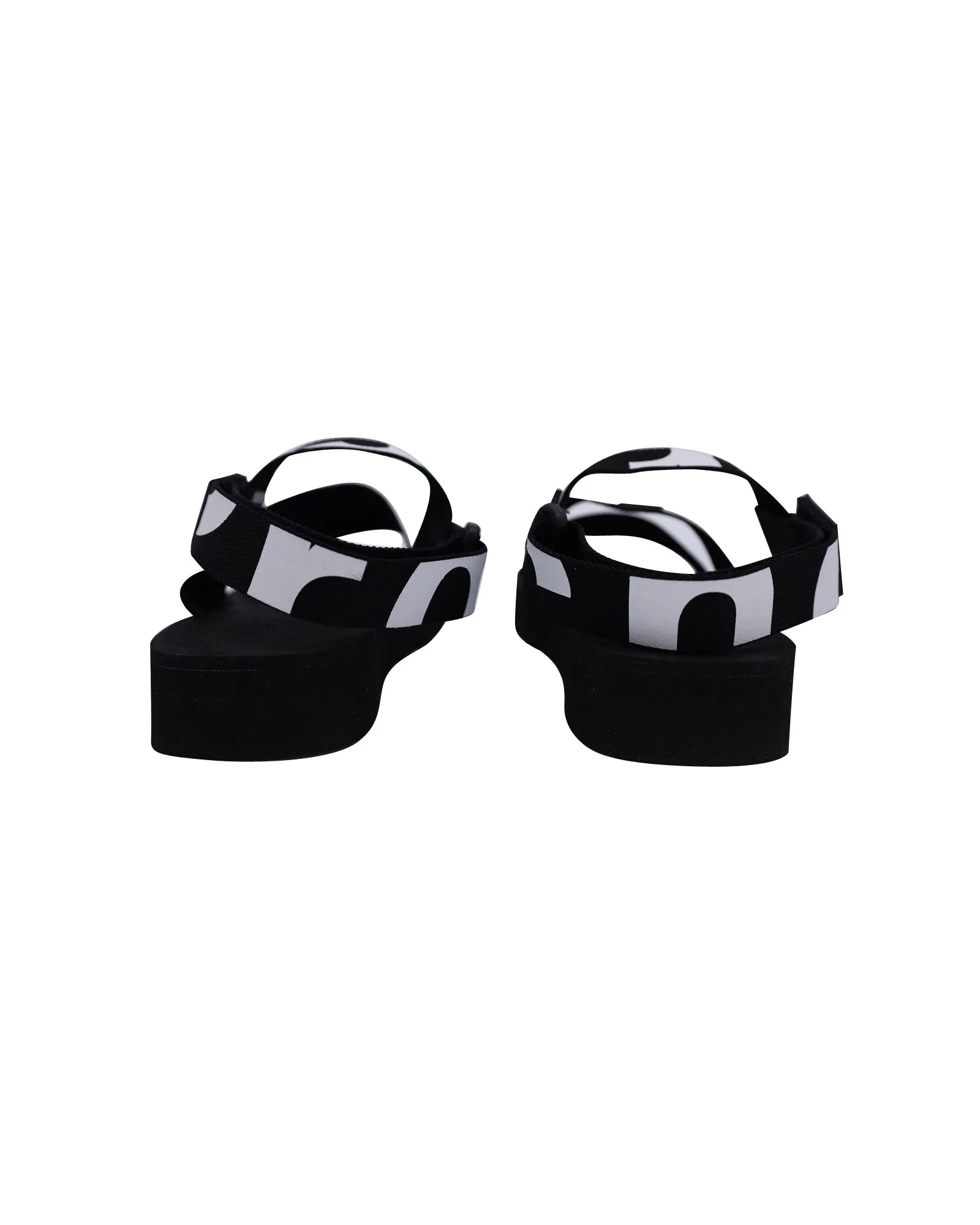 Proenza Schouler Logo-Print Slingback Sandals in Black Canvas