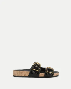 Prue Croc-Embossed Buckle Sandal