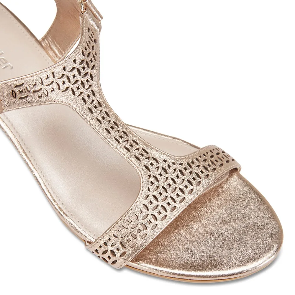 Quota Heel in Soft Gold Leather